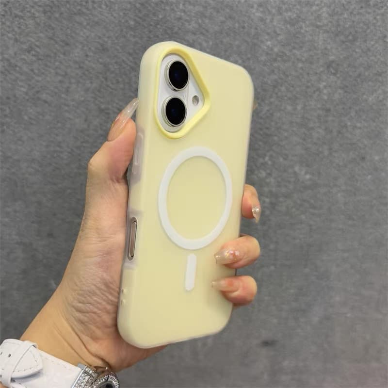 Compatible with Apple 16 Phone Case Jelly Color Skin-Feel 2-in-1 Magnetic iPhone 15 Pro Max Minimalist Couple 17