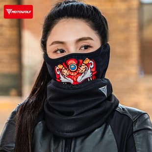 Motorcycle Riding Winter Face Mask Windproof Warm Scarf Outdoor Sports Cold-Weather Fleece Neck Gaiter Protective Scarf