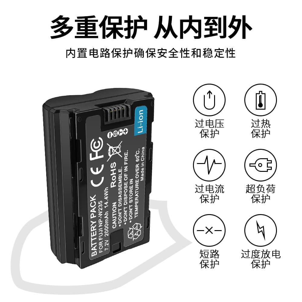 NP-W235 Battery Compatible with Fujifilm GFX 100S GFX 50S II X-T4 X-T5 X-H2S Camera