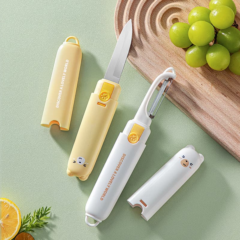 Double-Ended 2-in-1 Fruit Knife Multi-Function Peeler Portable Home Kitchen Dormitory Student Peeling Knife