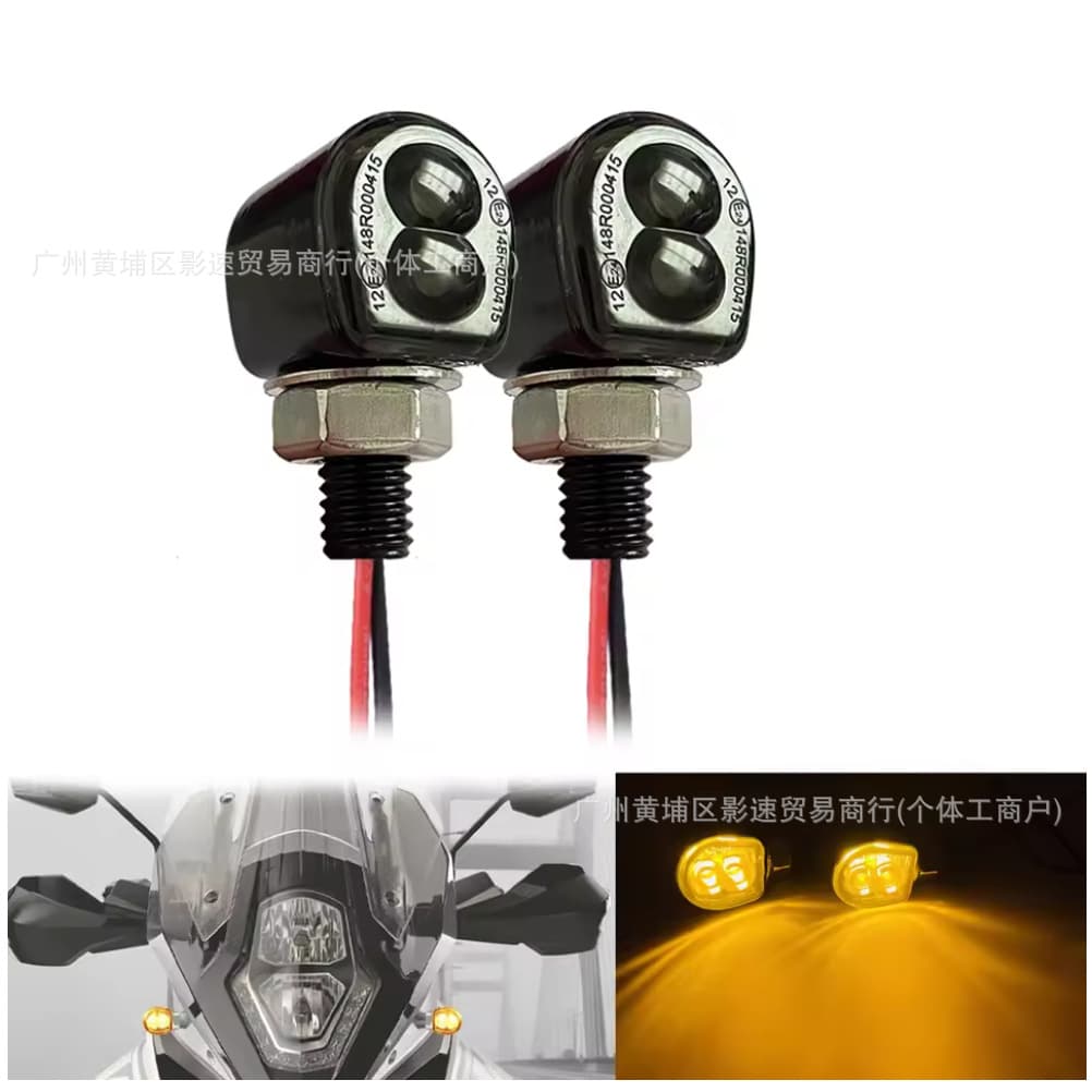 Hot Sale Motorcycle Accessories Metal Retro Motorcycle Modified LED Mini Turn Signal Indicator 12V