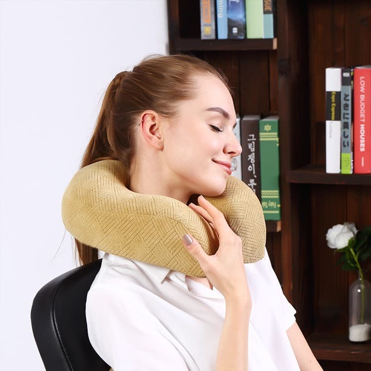 Memory Foam U-Shaped Pillow with Magnetic Cloth Storage, Office Lunch Break Car Travel Pillow Nap Cervical Spine Neck Pillow