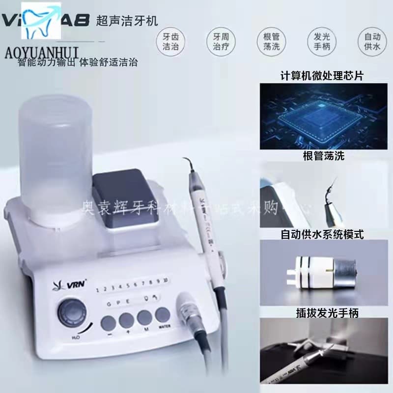 Dental Micro-Moisturizing A8 Ultrasonic Scaler, Automatic Water Supply for Tartar Removal and Cleaning, Handheld Scaler with Light