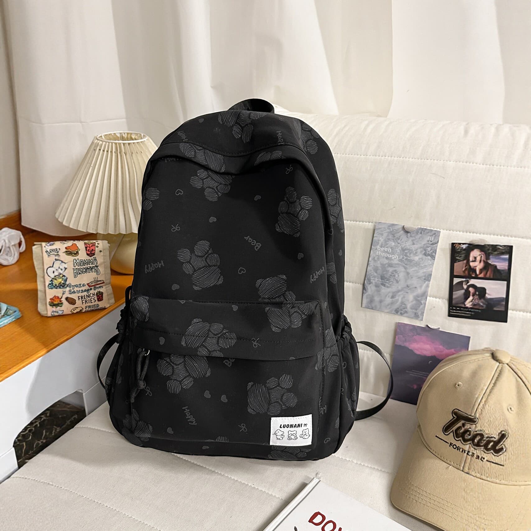 Cross-border Women's Backpack Large Capacity Casual Travel Backpack Simple Lightweight School Bag Trendy Multi-pocket Japanese Style Campus
