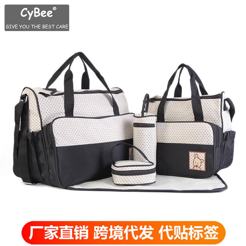 Fashionable Waterproof Crossbody Diaper Bag Set For Mothers Large Capacity Multi-functional Baby Carrying Bag Shoulder Handbag