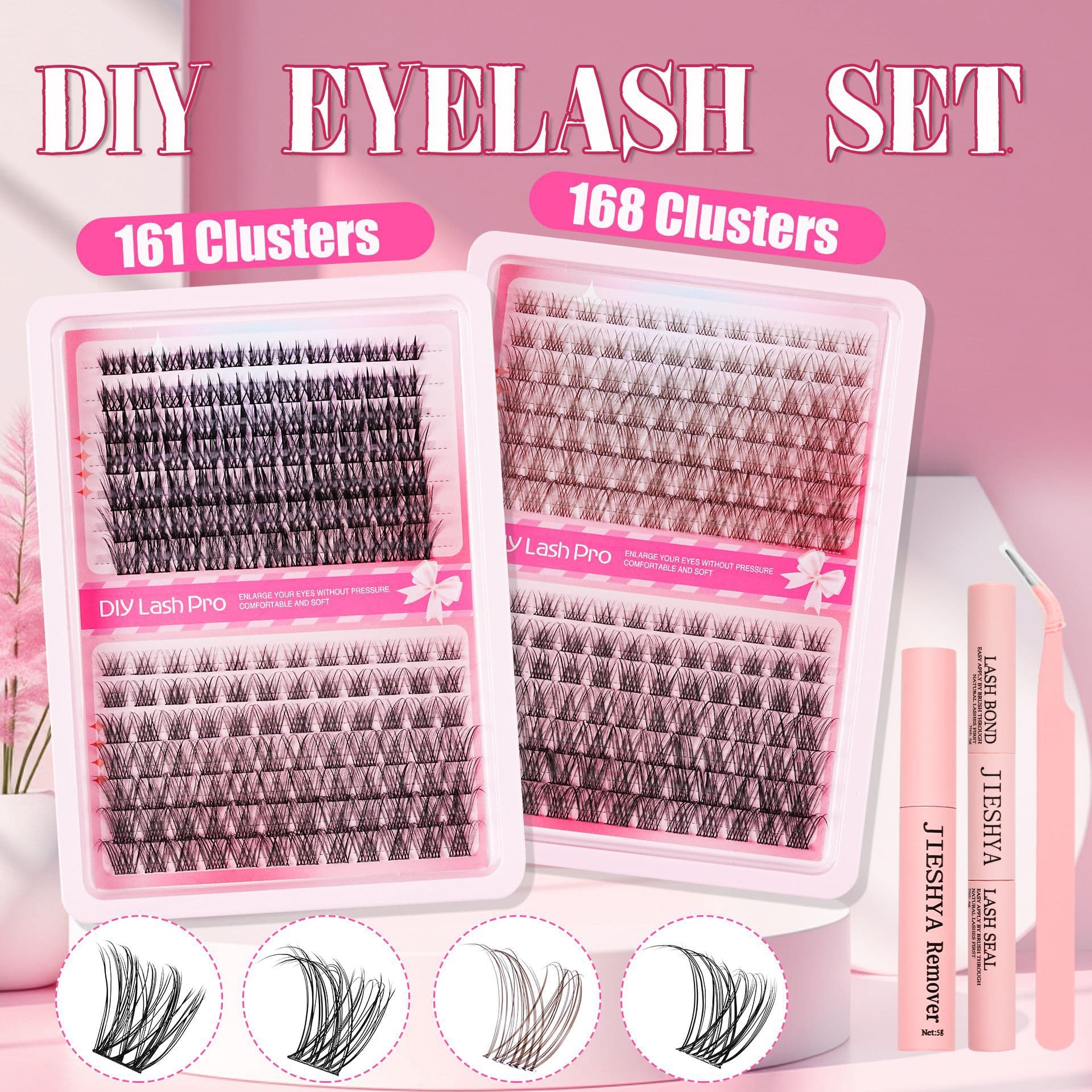 DIY Cross-border Eyelash Lash Kit Eyelash Flatness False Eyelashes