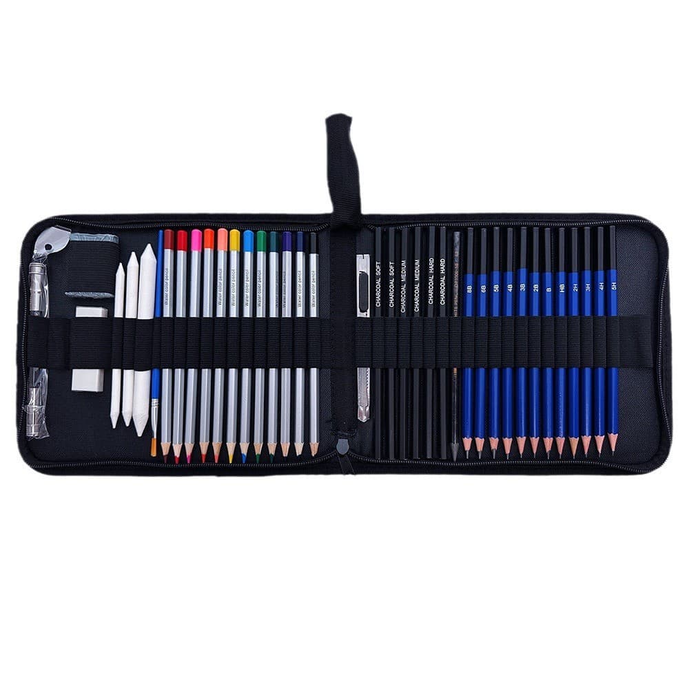40-piece painting set sketch pencil plus charcoal plus water-soluble core color pencil art student painting set