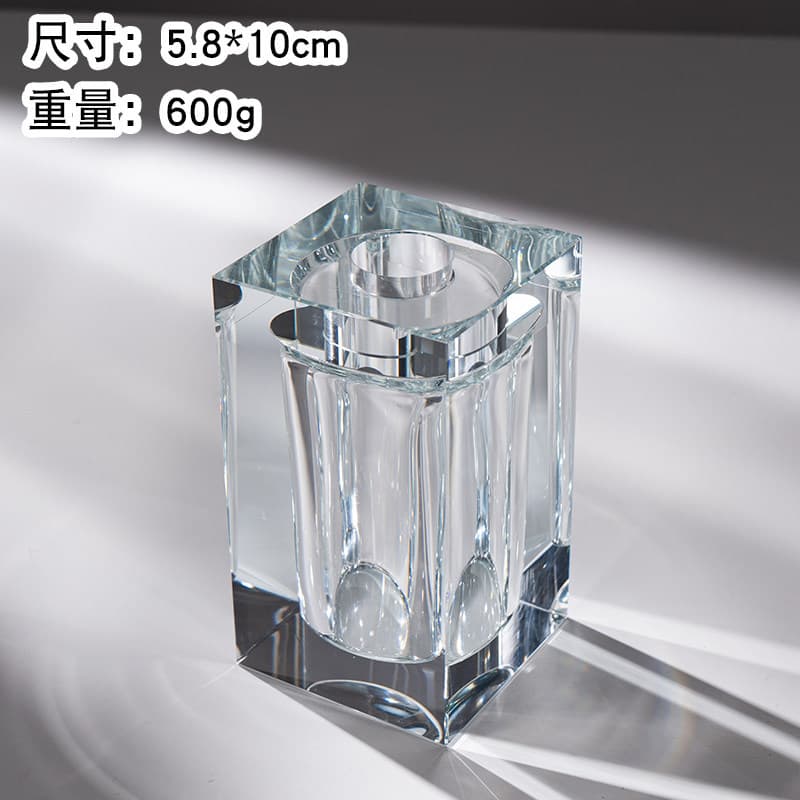 Modern Minimalist Light Luxury Crystal Ornament Transparent Geometric Vase Creative Home Desktop Decoration