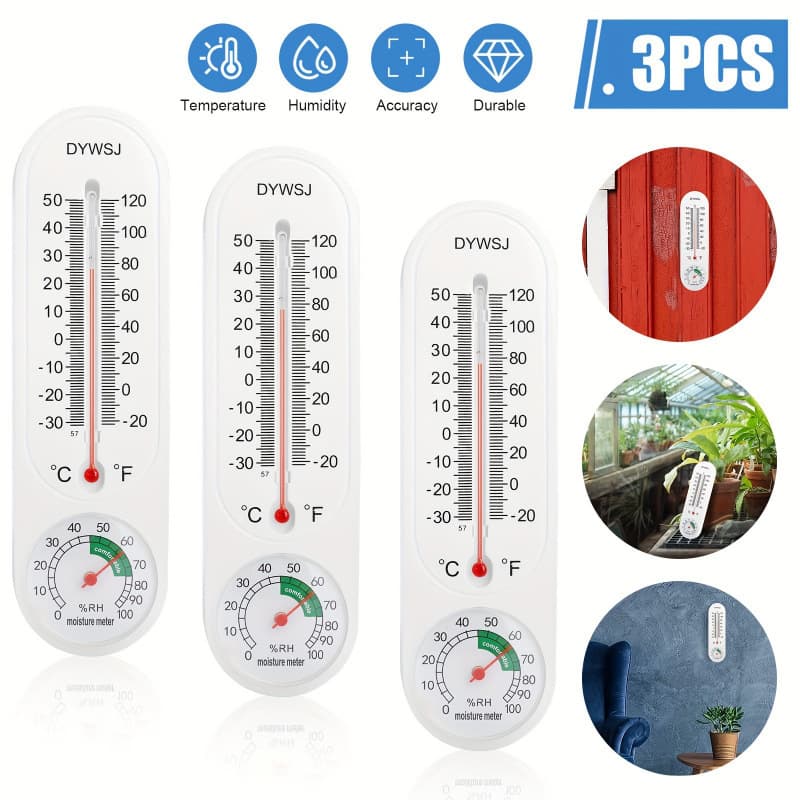 2026 New Cross-border Drop Shipping Indoor/Outdoor Wall-Mounted Thermometer Hygrometer Drop Shipping