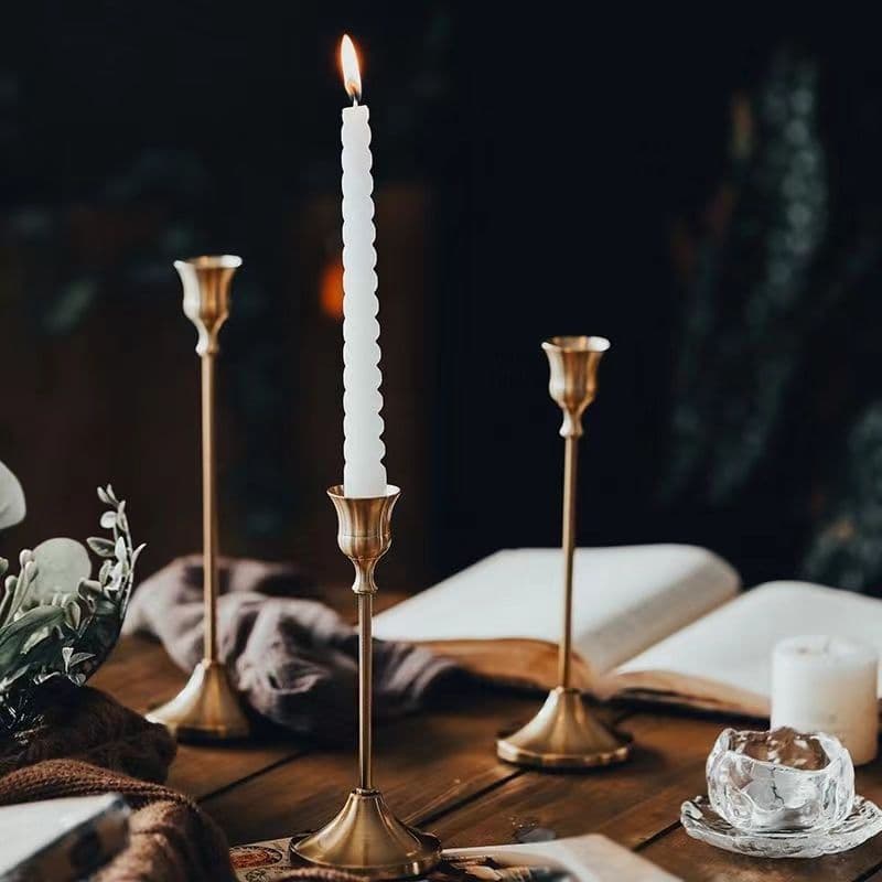 Nordic Ins Vintage Romantic Valentine's Day Candlelight Dinner Props Wedding Table Wax Decoration Light Luxury European Style Birthday