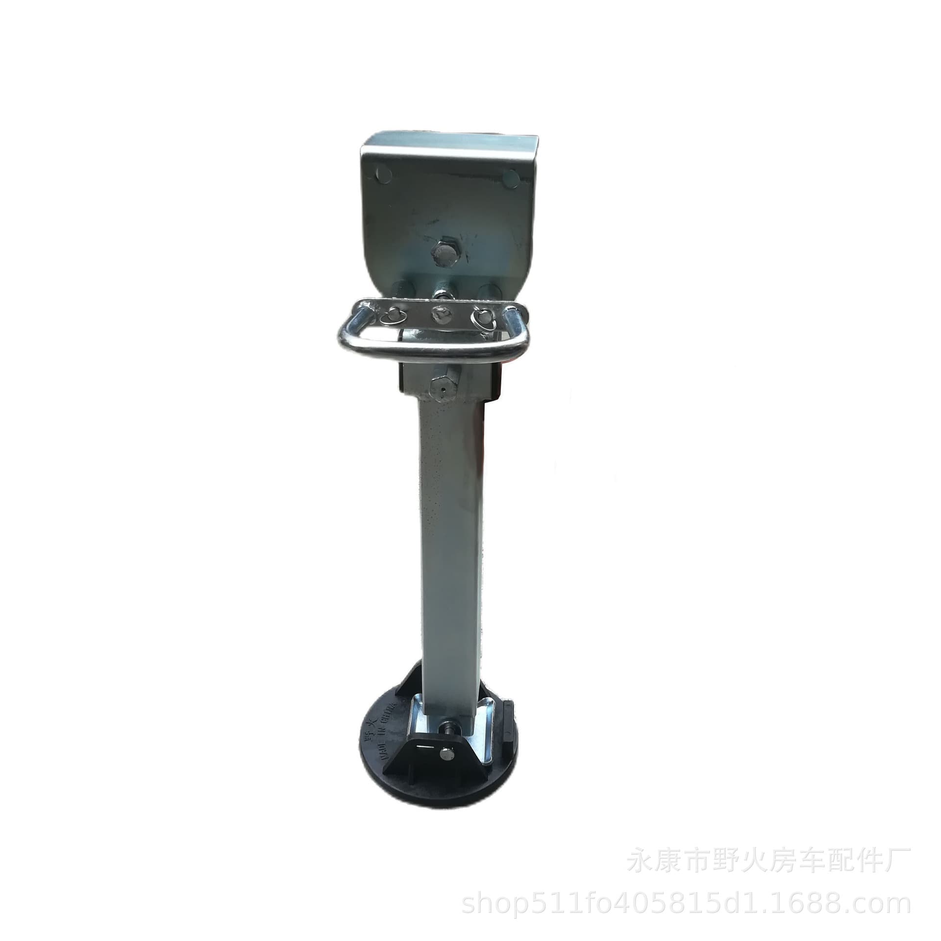 Height-Adjustable Trailer Support Legs, RV Adjustable Support Legs with Plastic Feet, Parking Balance Stabilizer Jacks, Galvanized