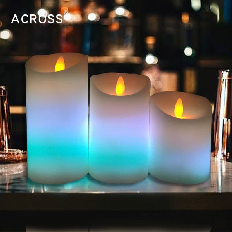 18-Key Remote Control LED Electronic Candle Light, Yellow Light on Top, Seven-Color Changing on Bottom, for Script Kill, Romantic Weddings, and Confession Setup