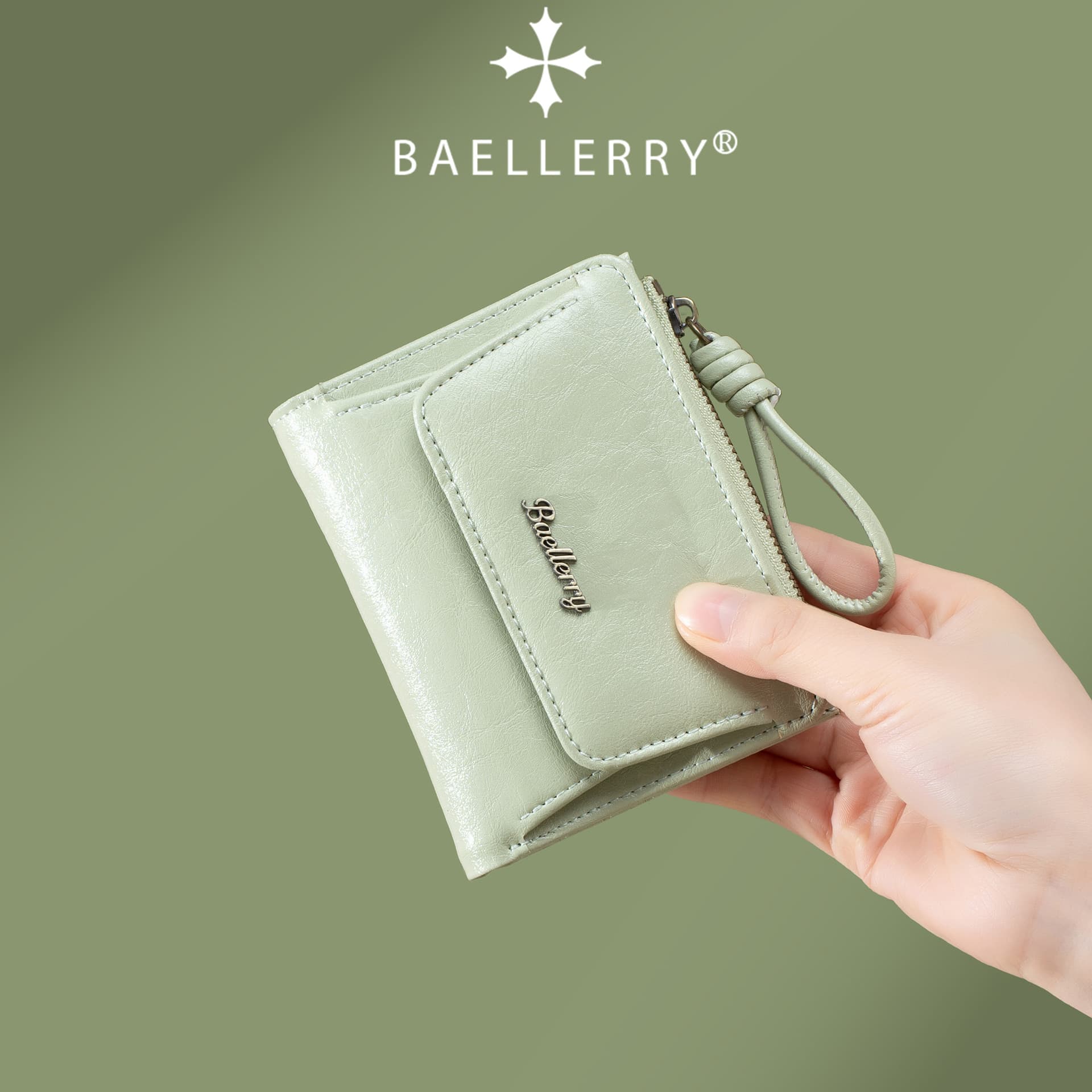 Cross-border new wallet women's high-end student wallet card bag oil wax leather short wallet snap zipper wallet