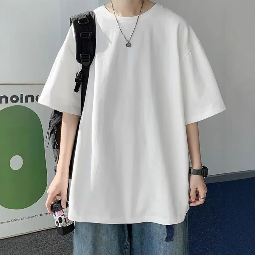 180g Milk Silk Double Brushed Half Sleeve T-Shirt for Men Cross-Border Export Custom DIY Logo Short Sleeve Man T-Shirt