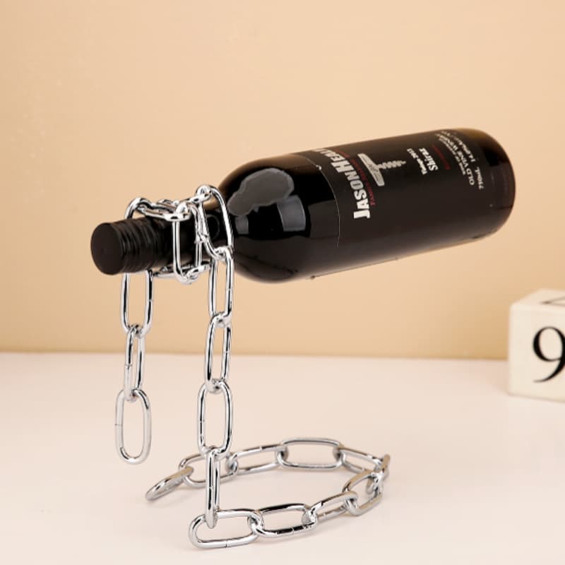 Chain wine rack, magic chain wine rack, creative, personalized, minimalist European style wine glass rack, wine cabinet decoration.