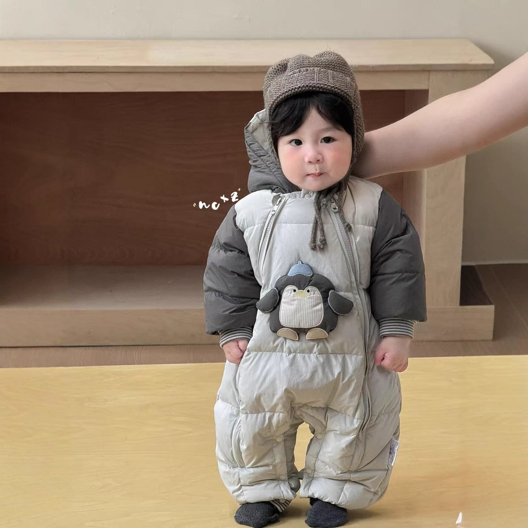 Infant Down Jumpsuit, Super Cute Stylish Winter Outerwear Thickened Romper for Boys and Girls