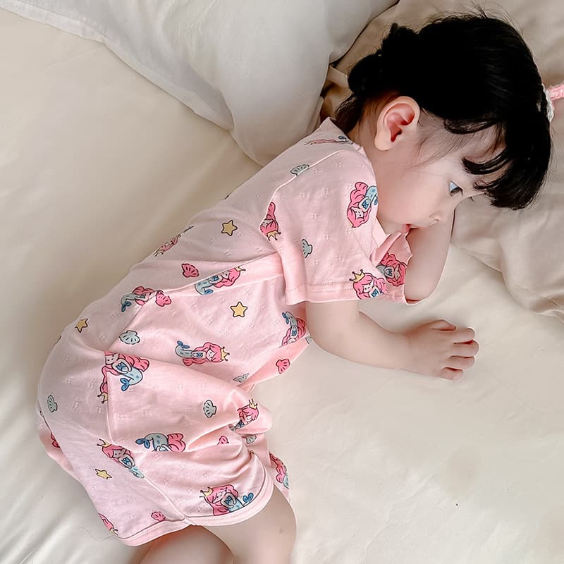 Girls' Sleep Dress 2026 New Summer Cotton A-Class Princess Style Children's Pajamas