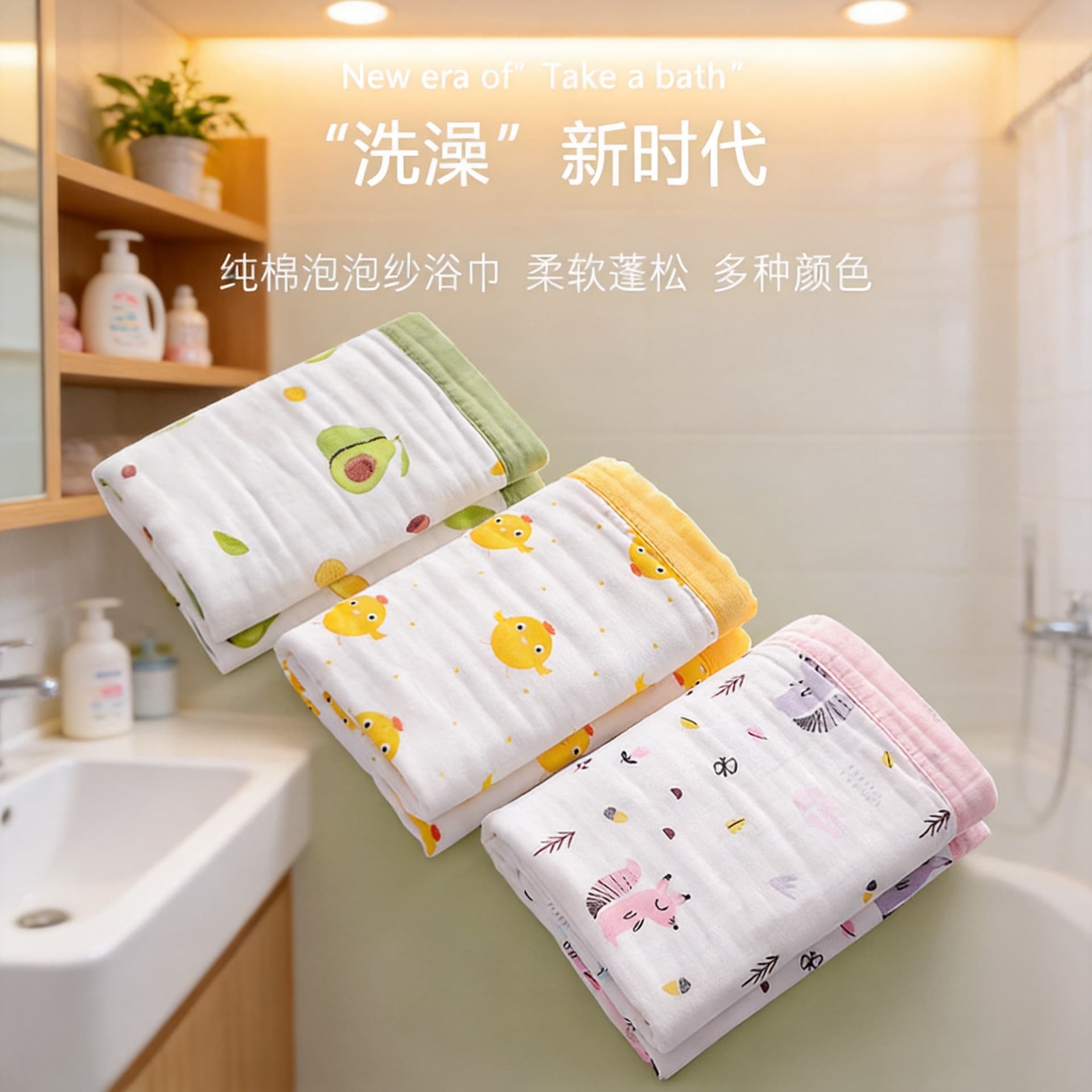 Baby bath towel pure cotton gauze super soft absorbent blanket newborn baby bath bag quilt children's towel quilt