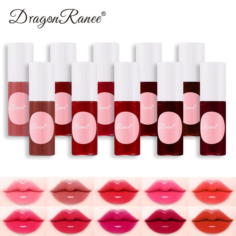 DragonRanee Cross-border Lip Stain Water Gloss Lip Glaze Layering Moisturizing Lip Gloss Lipstick Water Base Mini Sample
