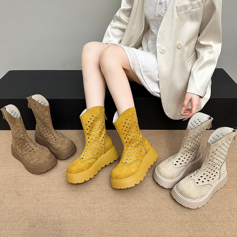 Boots, Tall Shaft Height-Increasing Boots for Women, 2026 New Style, Not Over-the-Knee Boots, Spring High Heel Riding Boots, Thick Heel Slim Boots