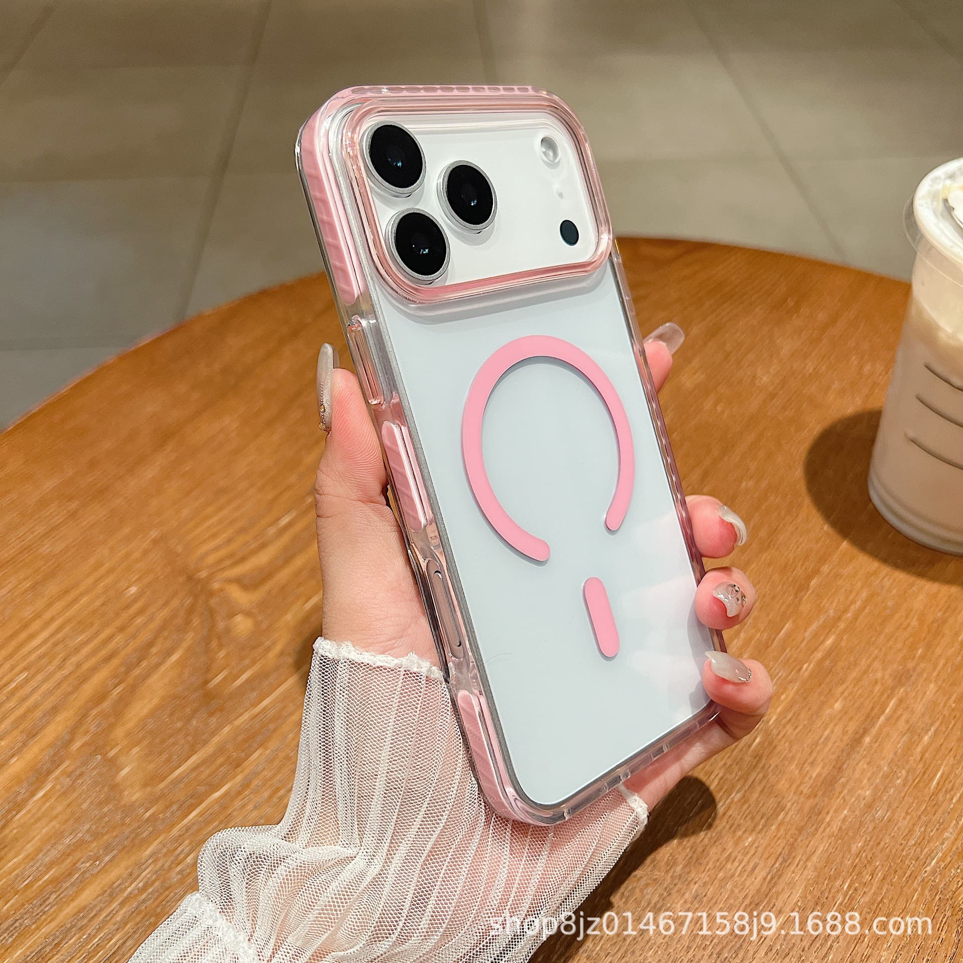 Compatible with iPhone 17 Pro Max Case, Apple 16 Pro Dual-Color Acrylic 15 Plus Magnetic Anti-Drop Case