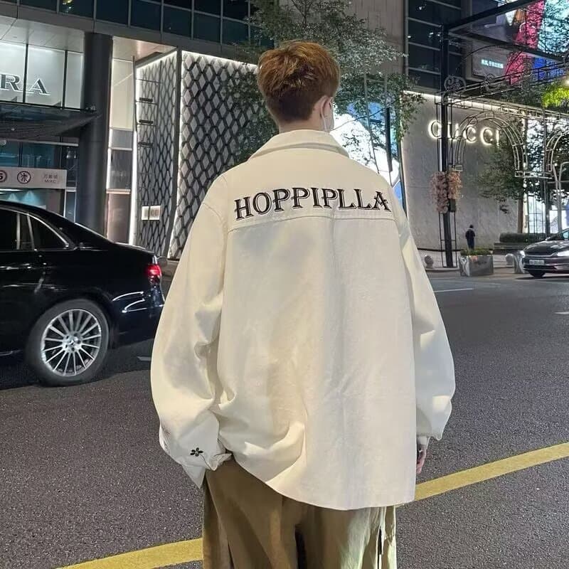 2025 Spring and Autumn Lapel American Workwear Fashion Jacket Men's Trendy Brand Loose Handsome Jacket Light Suitable Jacket