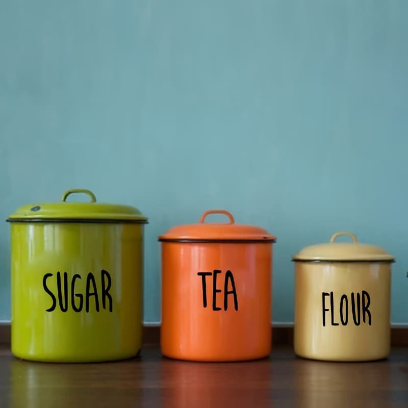 Sugar coffee tea powder label sticker kitchen wall spice jar cup decoration