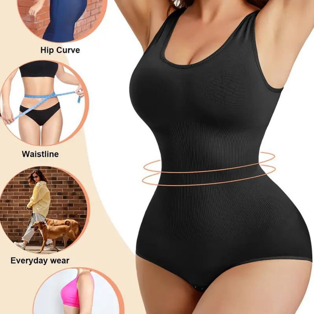 Cross-border Temu best-selling shaping bodysuit vest waist-cinching waist slimming hip-enhancing open-crotch no-need-to-remove shaping bodysuit.