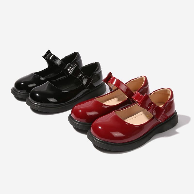 Girls Leather Shoes Spring Autumn Princess Black Bow Shoes Student Performance Shoes Little Girl British Style Children Single Shoes