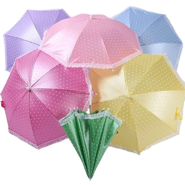 Children's Craft Parasol Sun Umbrella Dance Umbrella 30cm Dot White Border Umbrella Handicraft Stall Wholesale
