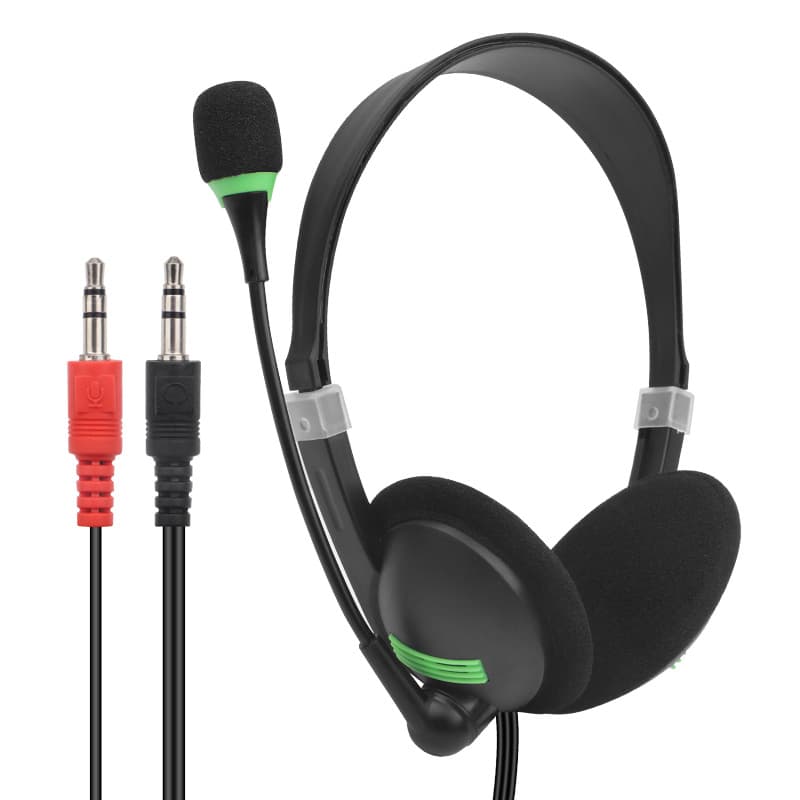 Wired over-ear headset for cross-border calls, compatible with computers and tablets, 3.5mm high bass gaming headset.