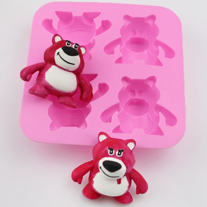 Happy 4-Berry Bear Silicone Bread Mold Food-Grade Silicone Soap Mold Mousse Cake Mold