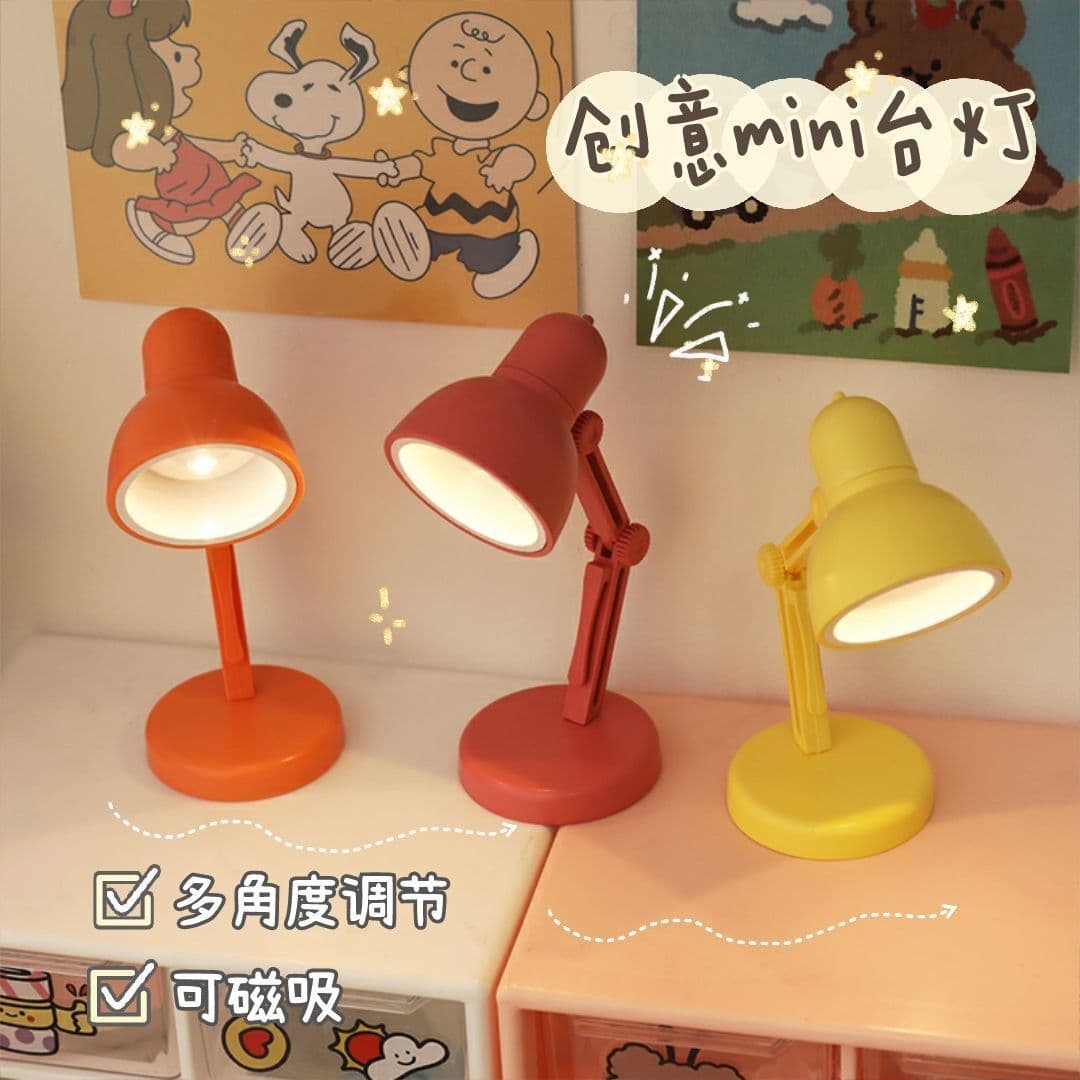 Creative Foldable Mini LED Desk Lamp with Magnetic Clip, Warm Light for Reading and Eye Care
