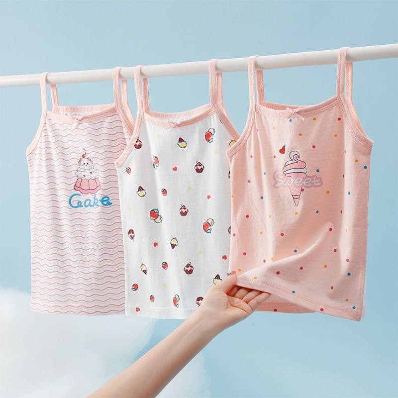 Girls Cotton Vest, Toddler Sleeveless Top, Spring/Summer Children's Undershirt, Kids Casual Wear