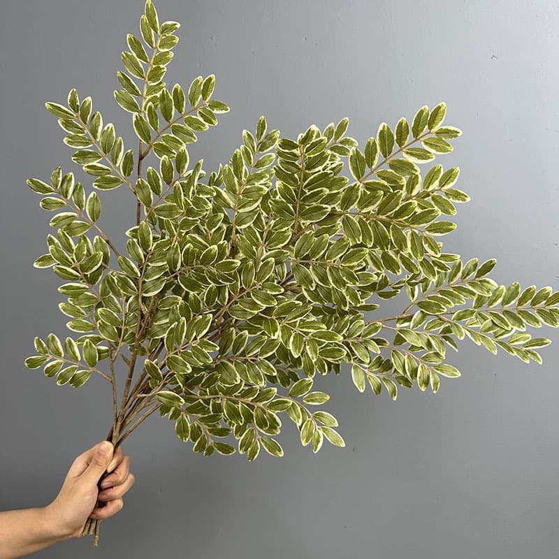 Simulated jujube leaves, indoor flower arrangements, artificial green plant ornaments, home decoration, wedding props, sophora tree fake leaves