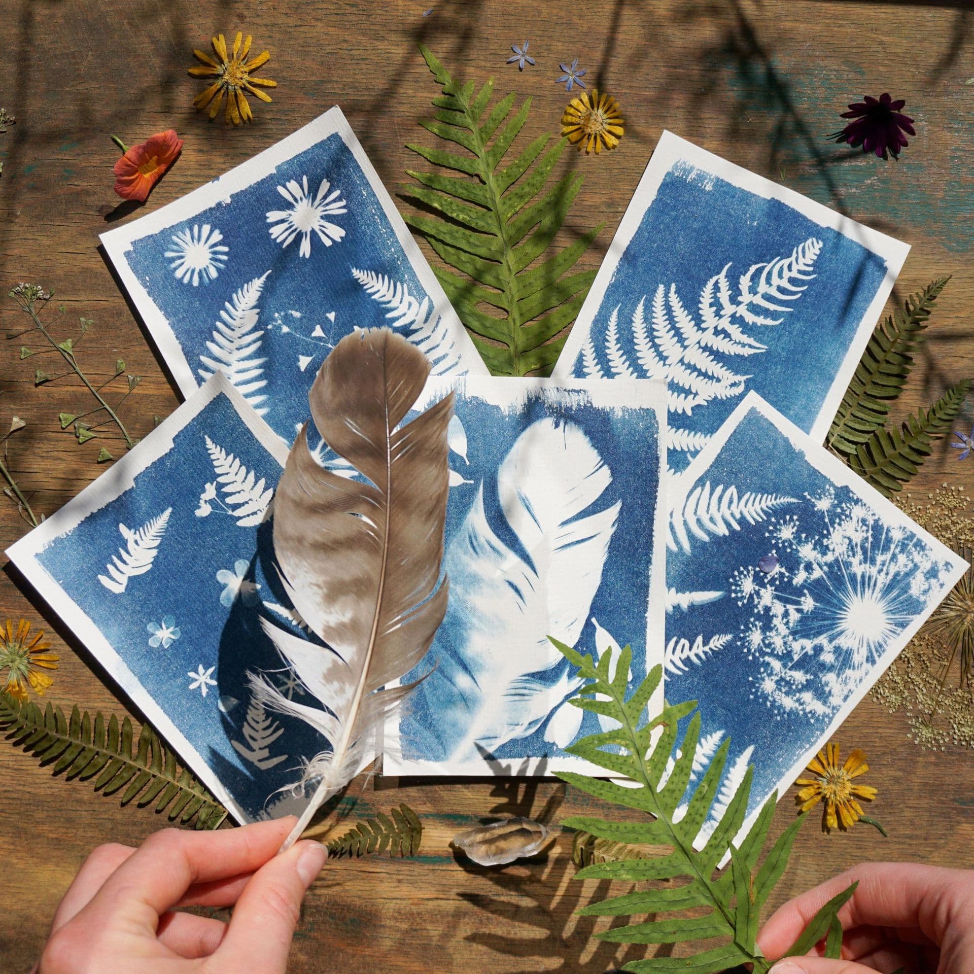 Cyanotype Paper, A5 size, for sun-sensitive printing art paper, indigo dyeing, plant tie-dyeing DIY crafts.