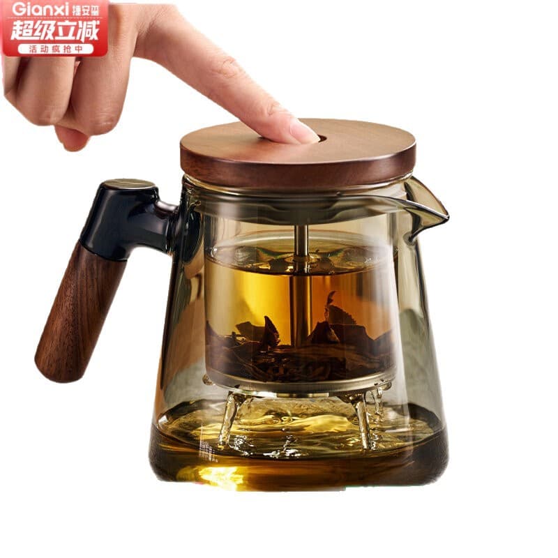 Muzen Elegant Tea Cup Home One-Key Tea-Water Separation Teaware Glass Inner Liner Premium Magnetic Floating Cup Teapot