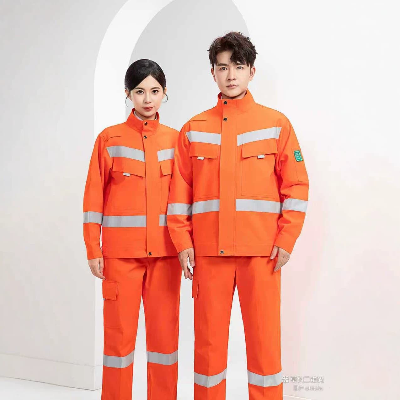Spring and autumn pure cotton sanitation work clothes garden maintenance long-sleeved work clothes highway construction wear-resistant breathable reflective engineering clothes