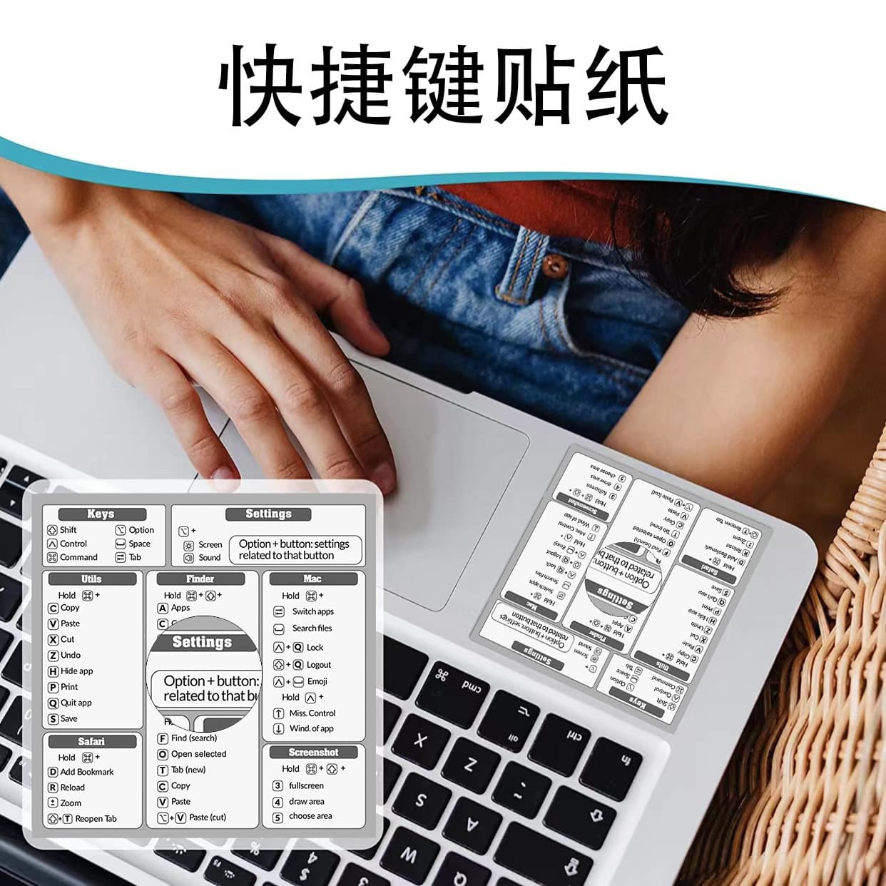 Amazon Cross-border Hot Seller Shortcut Stickers for Apple Mac Window Photoshop Stickers