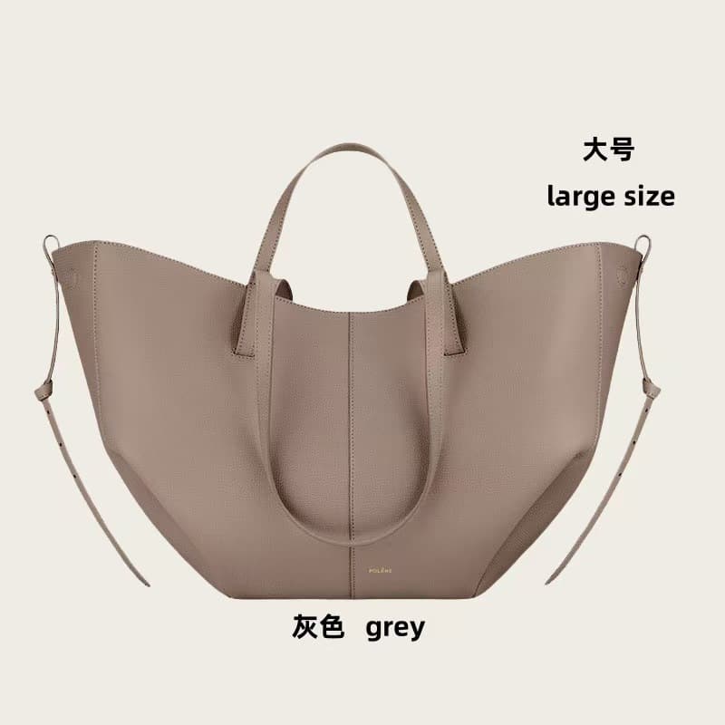 Cross-border Polene Tote Bag Large Capacity Commuter Bag Handbag Crossbody Bag Women's Genuine Leather Fashion Shoulder Bag