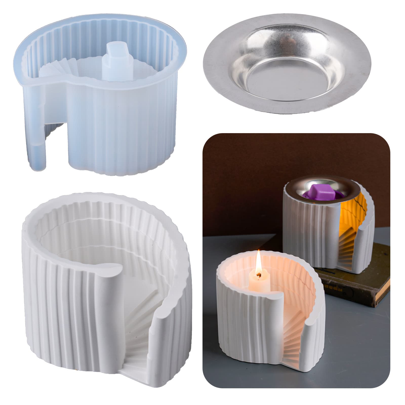 Spiral Stair Aromatherapy Furnace Silicone Mold DIY Ladder Wax Jar Gypsum Glue Cross-border Shipping Cross-border Hot Words