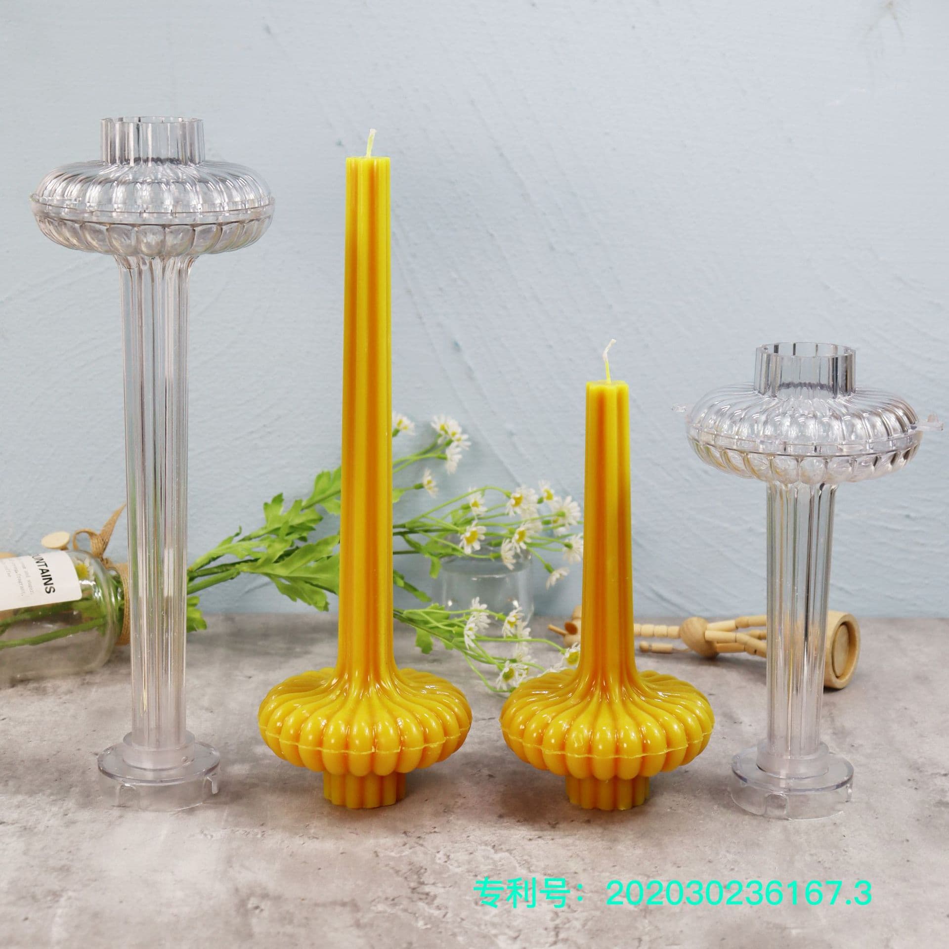 Xiongwei Rack Vase Candle Mold Patent Design INS Style Light Luxury Home Candle PC Plastic Mold