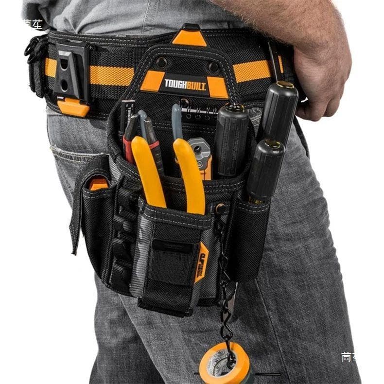 ToughBuilt Quick-Release Tool Pouch, Multi-Functional for Carpenters, Electricians, and Tradesmen, Thickened Cross-Body Bag with Buckle Belt Work Set