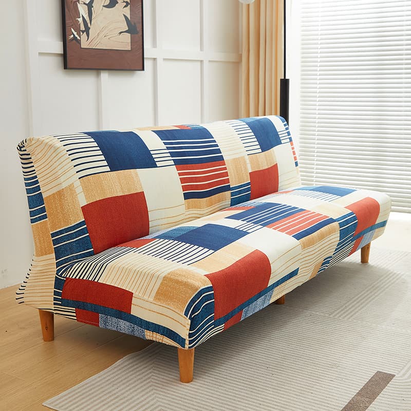 Cross-border Amazon best-selling armless all-in-one sofa bed cover full-inclusive printed sofa cover manufacturer ready stock