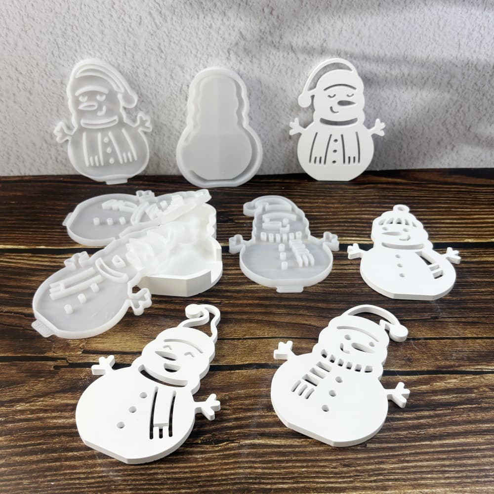 Snowman projection wall combination ornaments decorative cement plaster mold DIY silicone mold