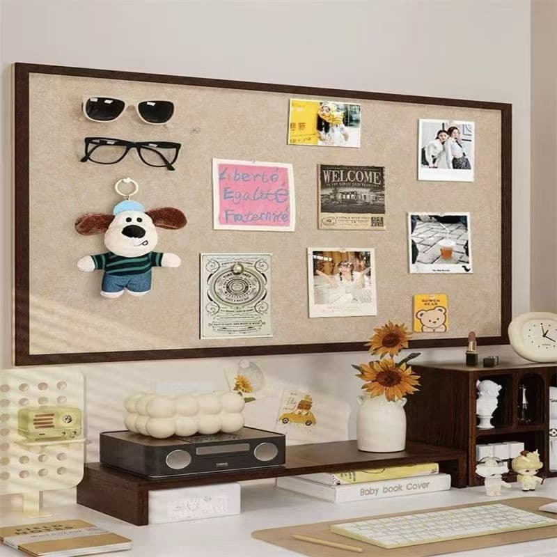 Photo wall felt board decoration memo board display background wall cork board, living room bedroom desk decor, no-drill installation