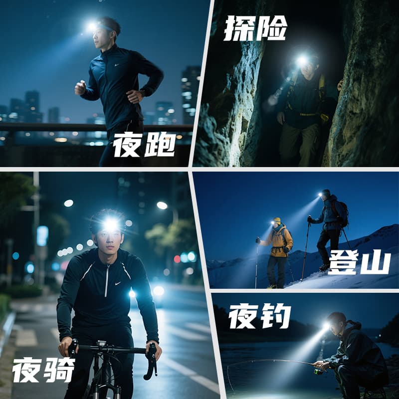 Cross-border Hot-selling Outdoor Work Light Long-lasting Night Fishing Light Sensor Headlamp Cycling Strong Headlight