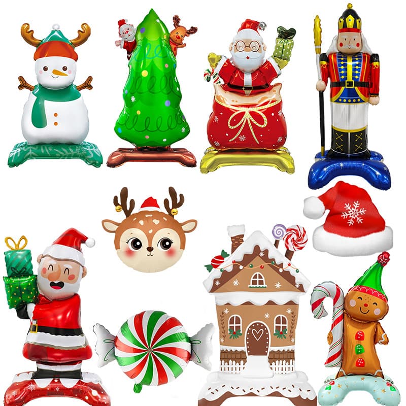 New Cross-Border Christmas Large Mini Standing Balloon Snowman Old Man Christmas Tree Style Party Arrangement Balloon