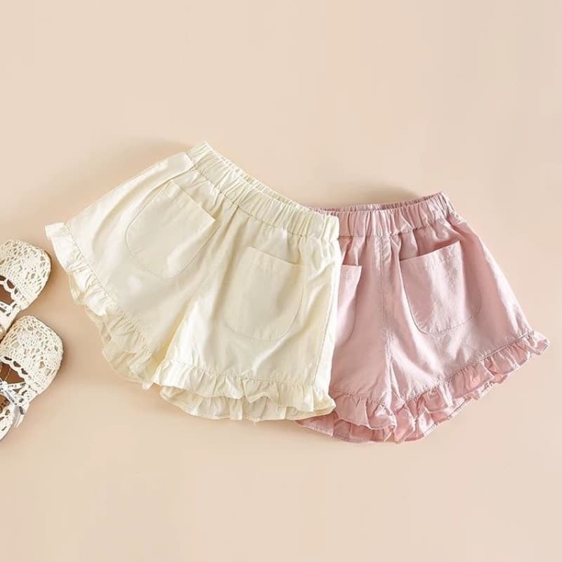 Girls Baby Shorts 2026 Summer Korean Style Infant Pants Casual Pants Ruffle Pocket Toddler Shorts