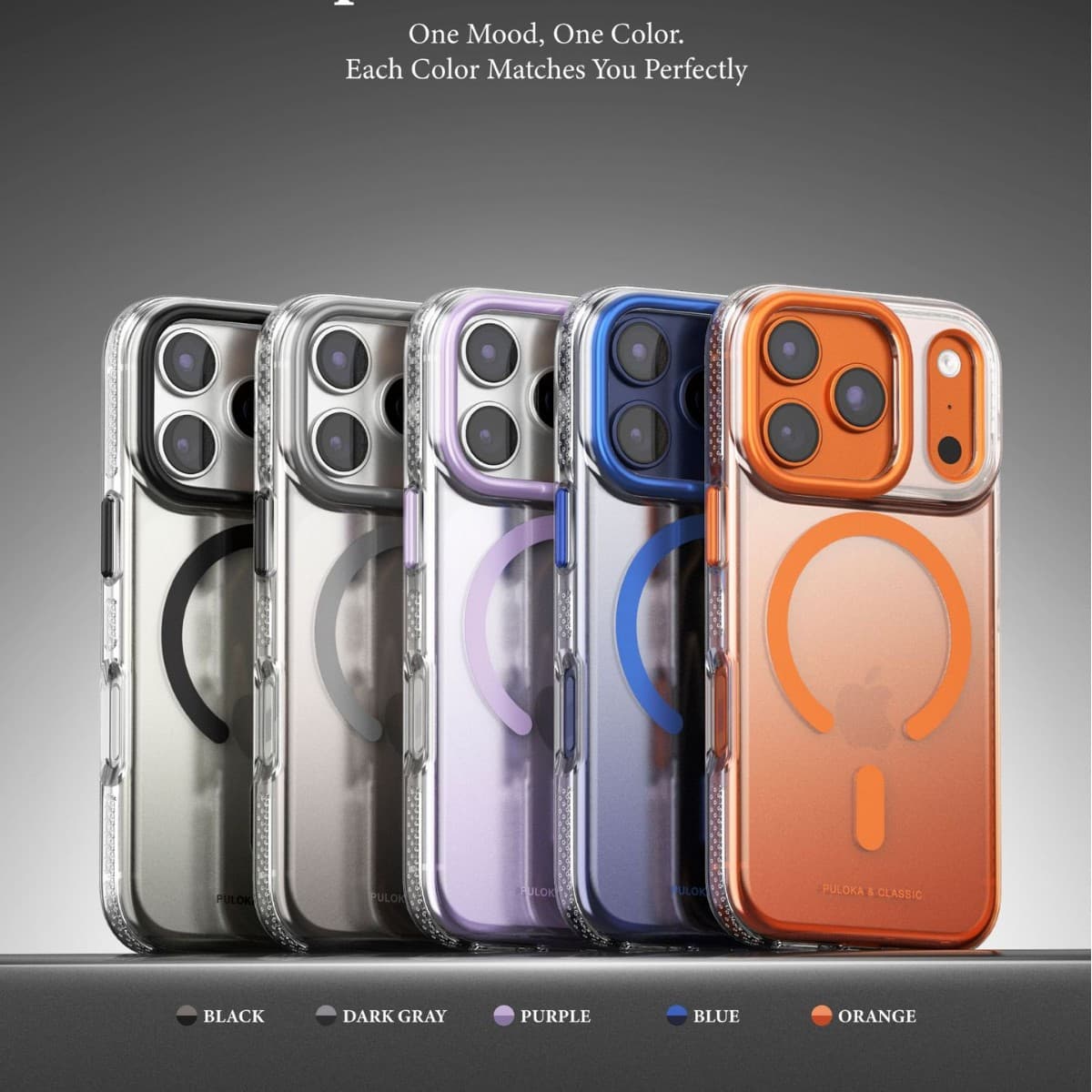 Cross-border applicable Apple 17promax mobile phone case gradient magnetic iPhone17pro protective cover transparent anti-fall